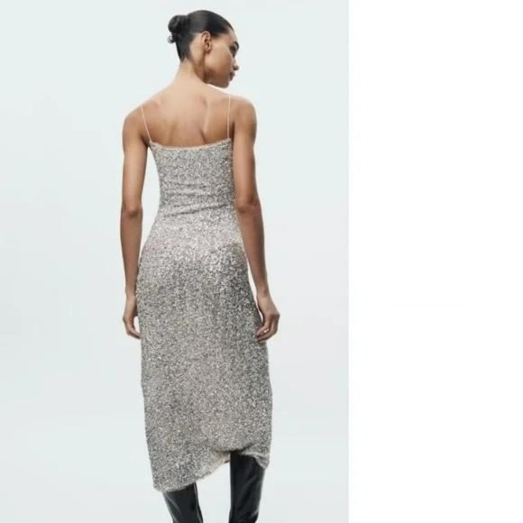 ZARA SEQUIN SLIP DRESS ZW COLLECTION - Picture 3 of 8